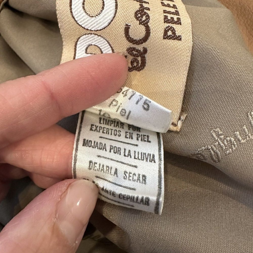 El Corte Ingles Donci Women's Camel Beige Tan Blazer Jacket 12 (42) Leather‎ - Picture 15 of 16